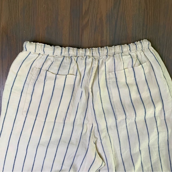 J Crew Ivory New Soleil Pant in Striped Linen Size M NWT - Picture 9 of 11